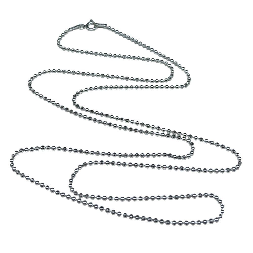16” Sterling Silver Ball Beaded Chain Necklace Solid 925 Italy Italian Layering - Picture 2 of 9